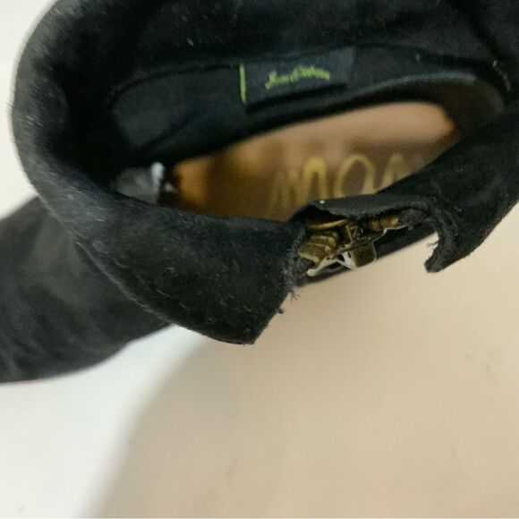 Sam Edelman Louie Suede Fringe Heeled Ankle Boot Black Women's sz 7 - Picture 4 of 14